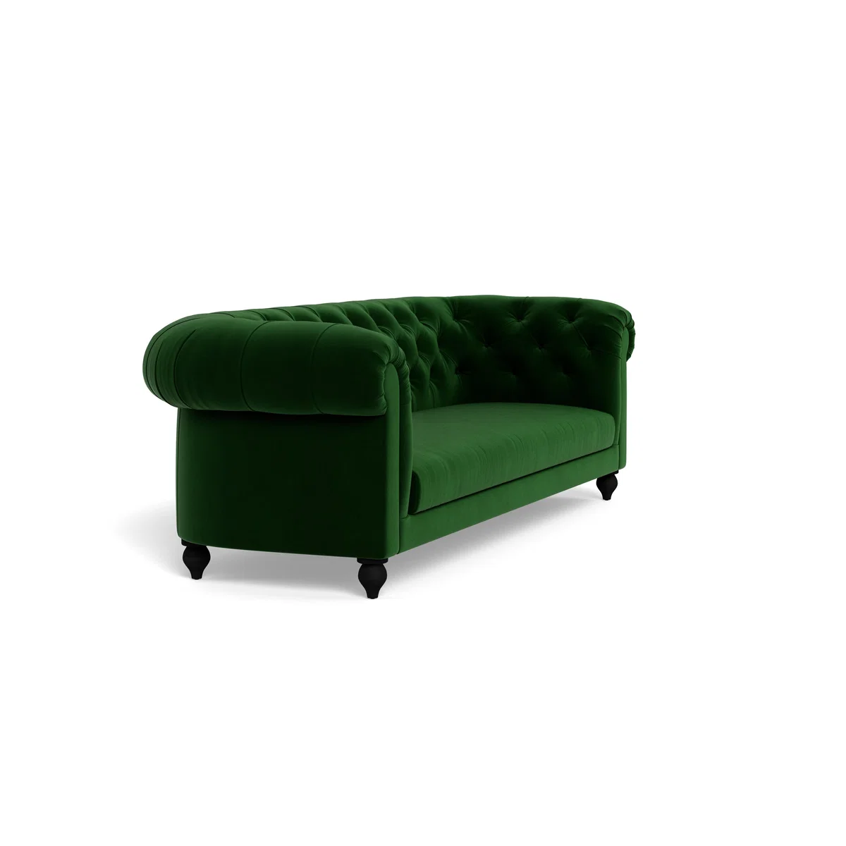 Heal's Fitzrovia 4 Seater Sofa Smart Velvet Forest Black Feet - Heal's UK Furniture – image 2