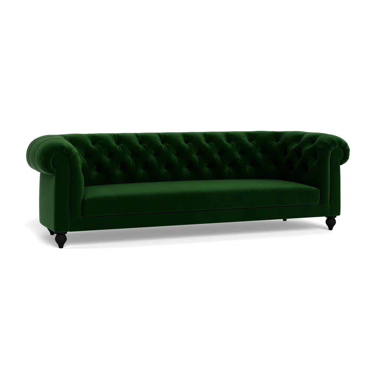 Heal's Fitzrovia 4 Seater Sofa Smart Velvet Forest Black Feet - Heal's UK Furniture – image 1
