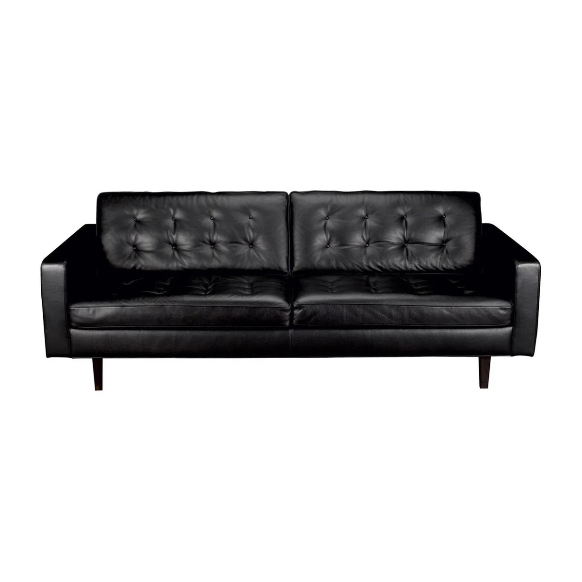 Heal's Hepburn 4 Seater Sofa Leather Grain Graphite 063 Walnut Feet - Heal's UK Furniture – image 1