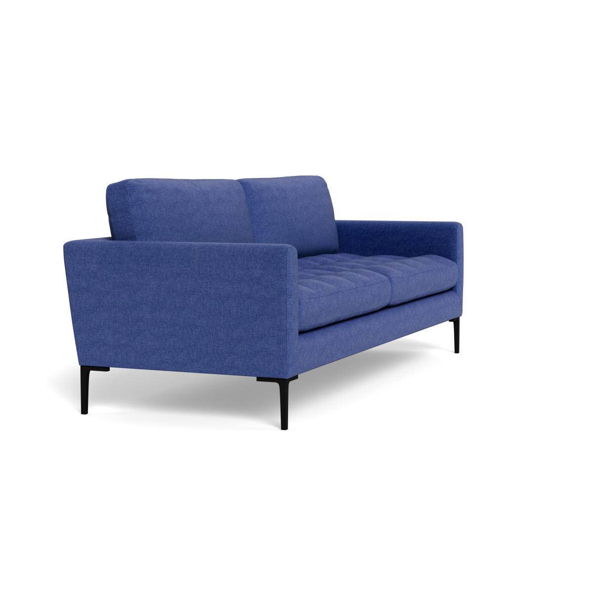 Heal's Eton 4 Seater Sofa Brushed Cotton Cobalt Black Feet - Heal's UK Furniture – image 2