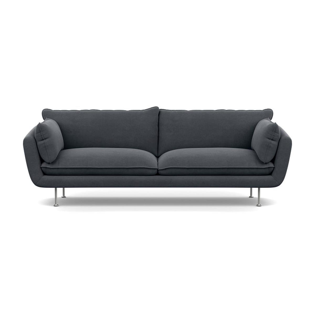 Heal's Allora 4 Seater Sofa Linen Dark Grey Stainless Steel Feet – image 2