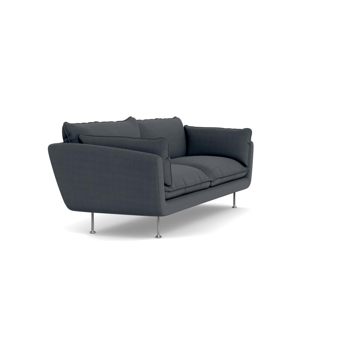 Heal's Allora 4 Seater Sofa Linen Dark Grey Stainless Steel Feet – image 3