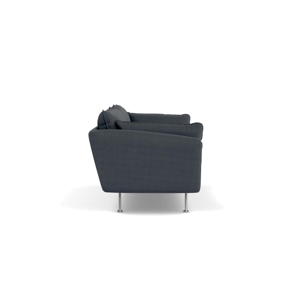 Heal's Allora 4 Seater Sofa Linen Dark Grey Stainless Steel Feet – image 4