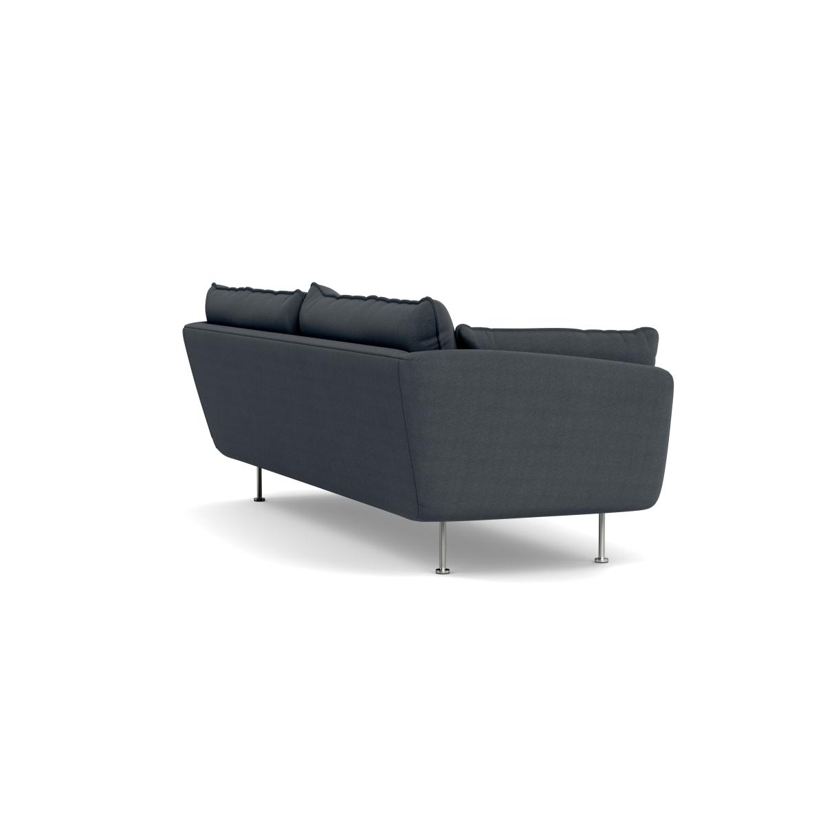Heal's Allora 4 Seater Sofa Linen Dark Grey Stainless Steel Feet – image 5