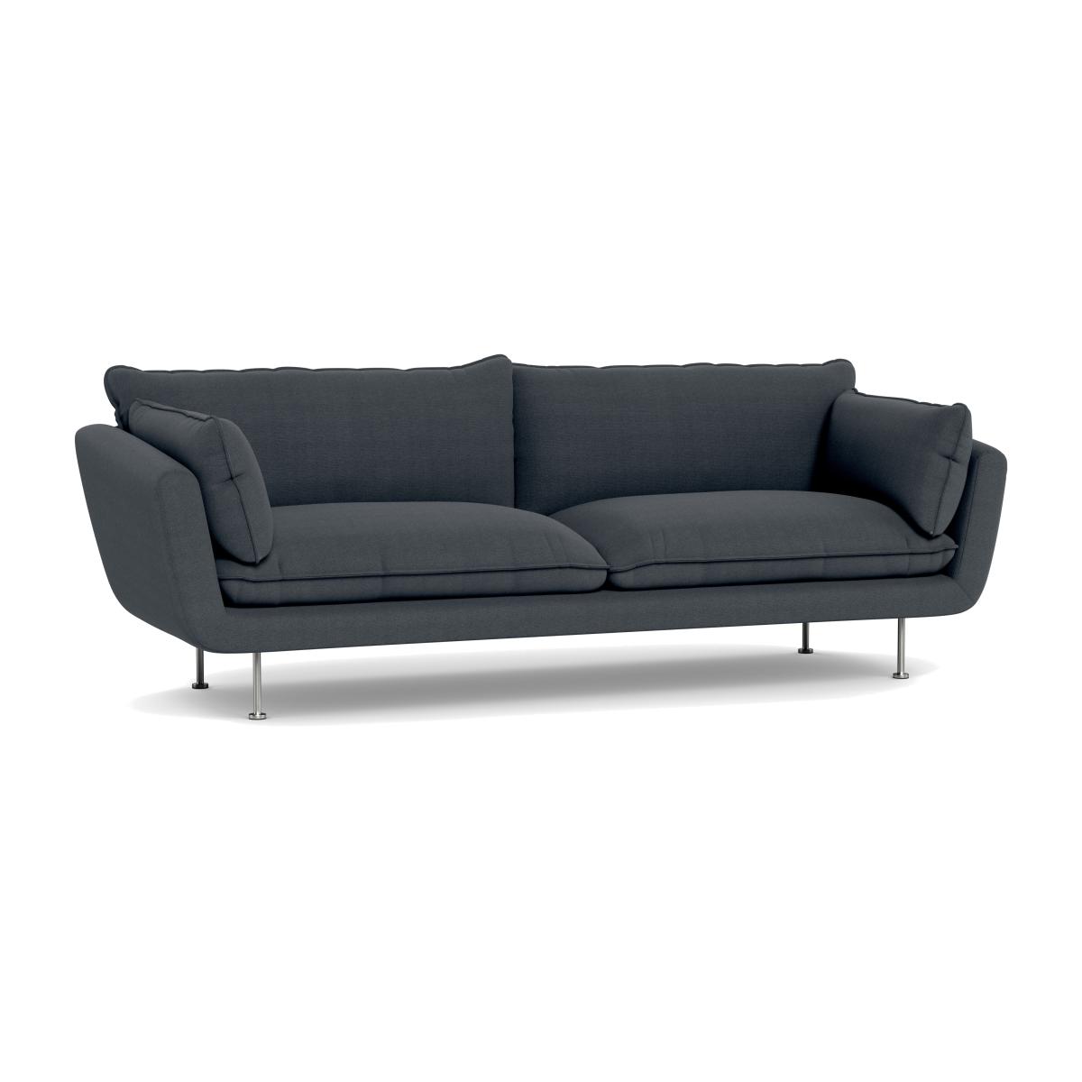 Heal's Allora 4 Seater Sofa Linen Dark Grey Stainless Steel Feet – image 1