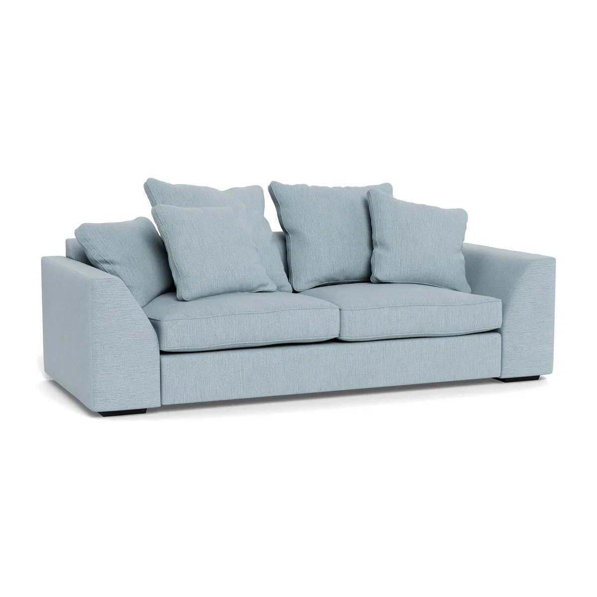 Heal's Cumulus 4 Seater Sofa Smart Linen Mix Duck Egg Black Feet - Heal's UK Furniture – image 1