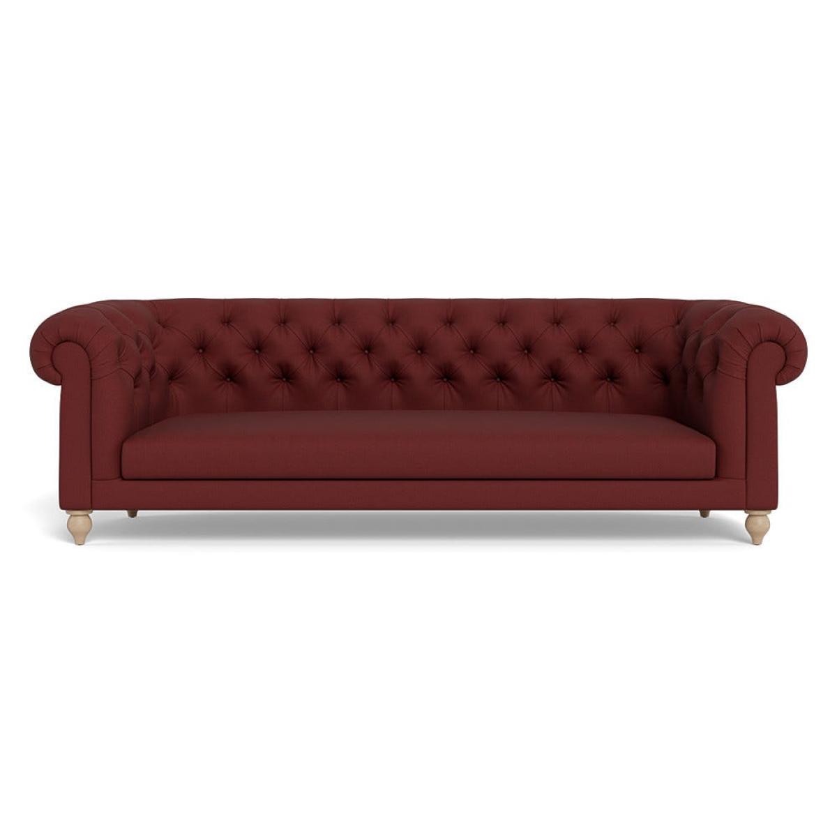 Heal's Fitzrovia 4 Seater Sofa Capelo Linen-Cotton Etruscan Red Natural Feet – image 2