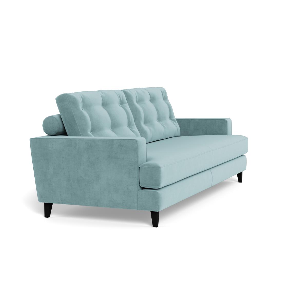 Heal's Mistral 4 Seater Sofa Smart Luxe Velvet Mineral Blue Black Feet – image 3