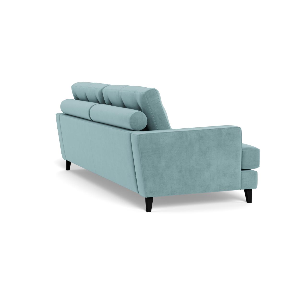 Heal's Mistral 4 Seater Sofa Smart Luxe Velvet Mineral Blue Black Feet – image 5