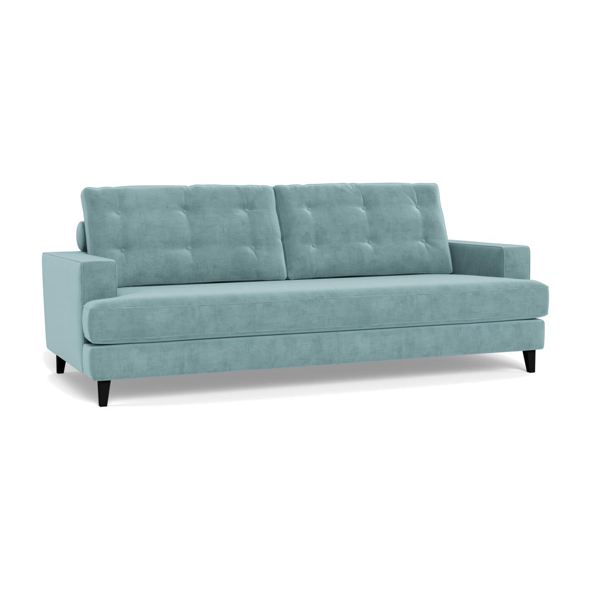 Heal's Mistral 4 Seater Sofa Smart Luxe Velvet Mineral Blue Black Feet – image 1