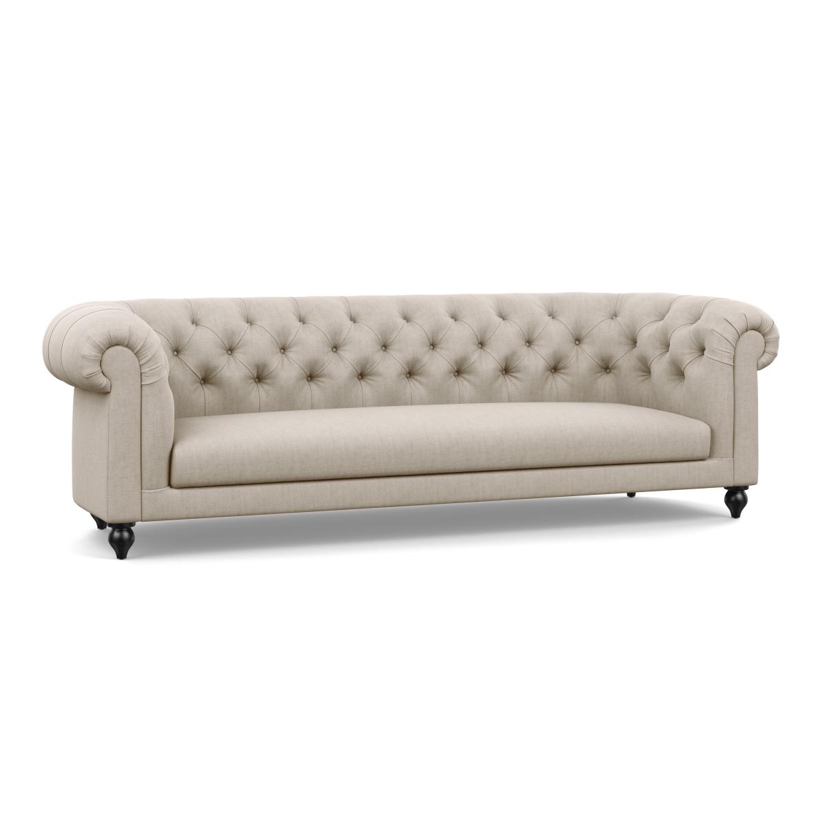 Heal's Fitzrovia 4 Seater Sofa Broad Weave Putty Chestnut Stain Feet - Heal's UK Furniture – image 2