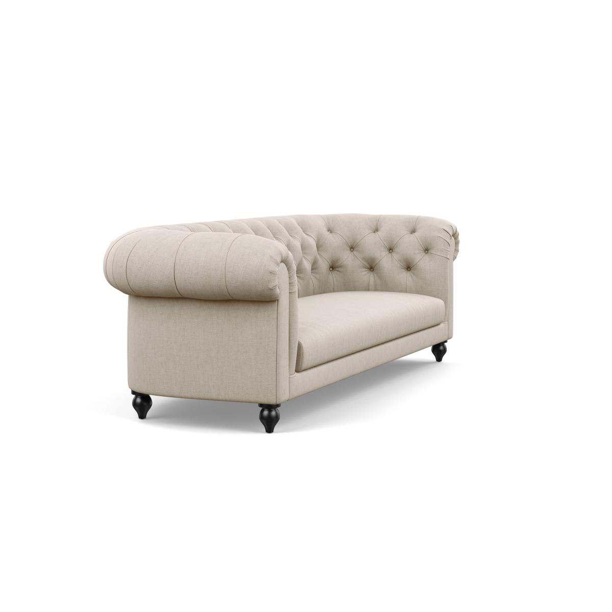 Heal's Fitzrovia 4 Seater Sofa Broad Weave Putty Chestnut Stain Feet - Heal's UK Furniture – image 3
