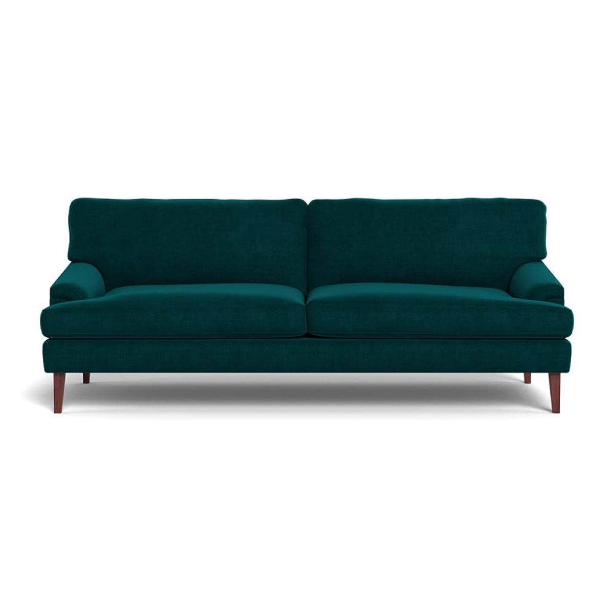 Heal's Stanton 4 Seater Sofa Smart Luxe Velvet Ocean Walnut Stained Feet – image 2