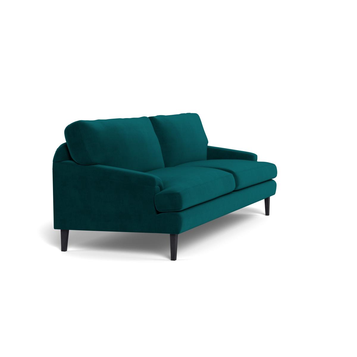 Heal's Stanton 4 Seater Sofa Smart Luxe Velvet Ocean Walnut Stained Feet – image 3