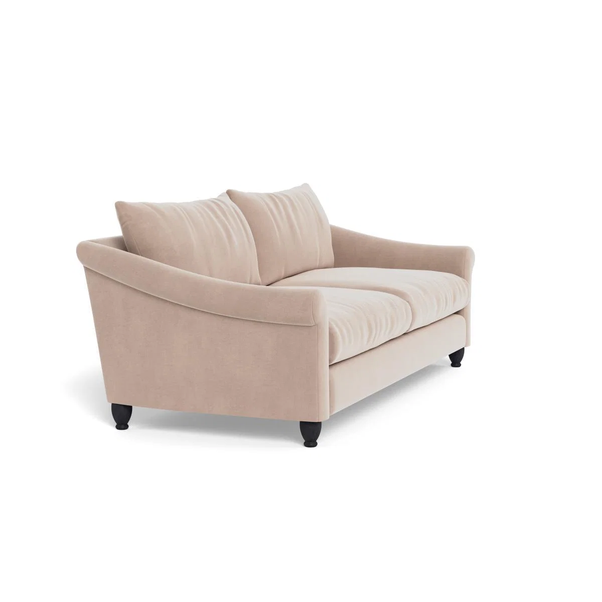 Heal's Devon 4 Seater Smart Velvet Pebble Walnut Stain Beech Feet - Heal's UK Furniture – image 2