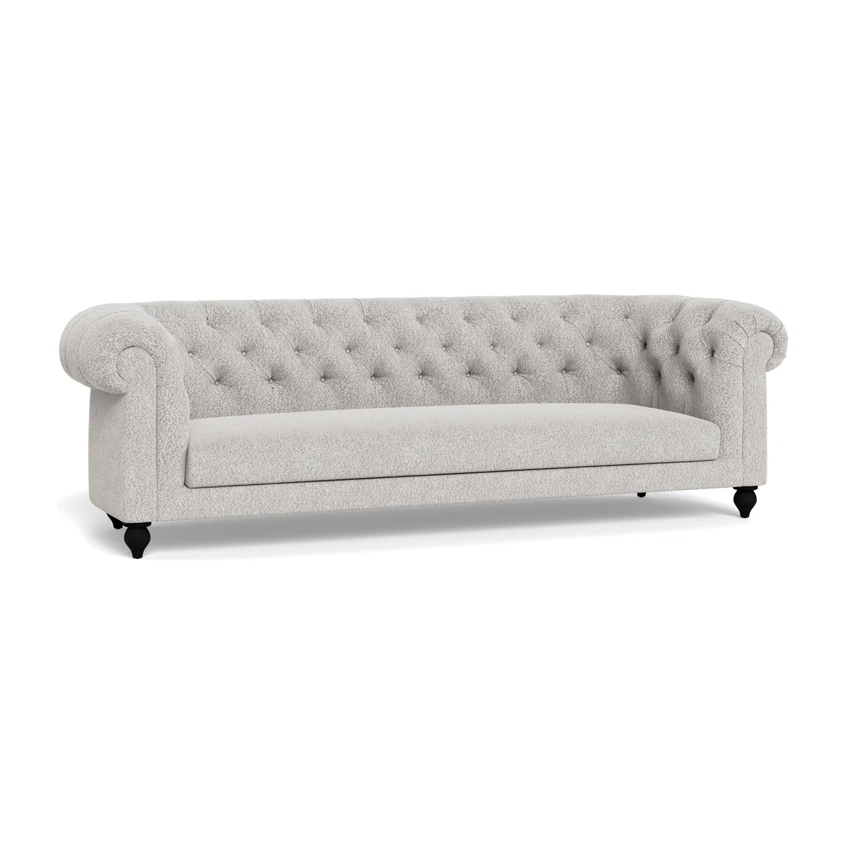 Heal's Fitzrovia 4 Seater Sofa Chunky Boucle Ecru Black Painted Feet – image 1