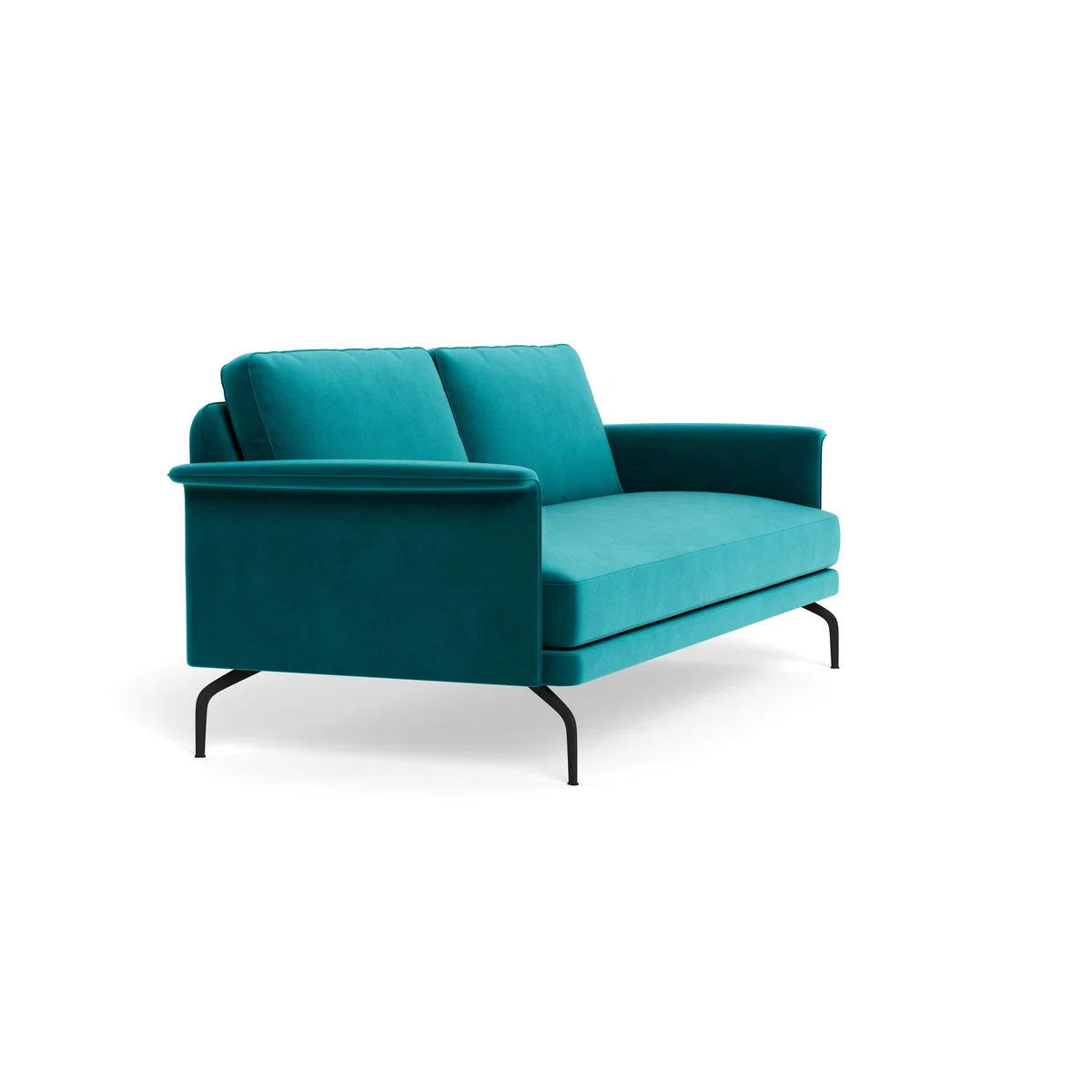 Heal's Iver 4 Seater Sofa Smart Velvet Petrol Black Feet – image 3