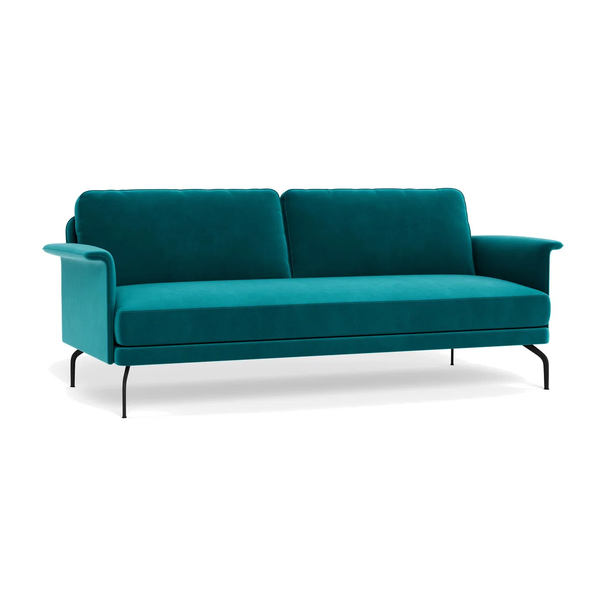 Heal's Iver 4 Seater Sofa Smart Velvet Petrol Black Feet – image 1