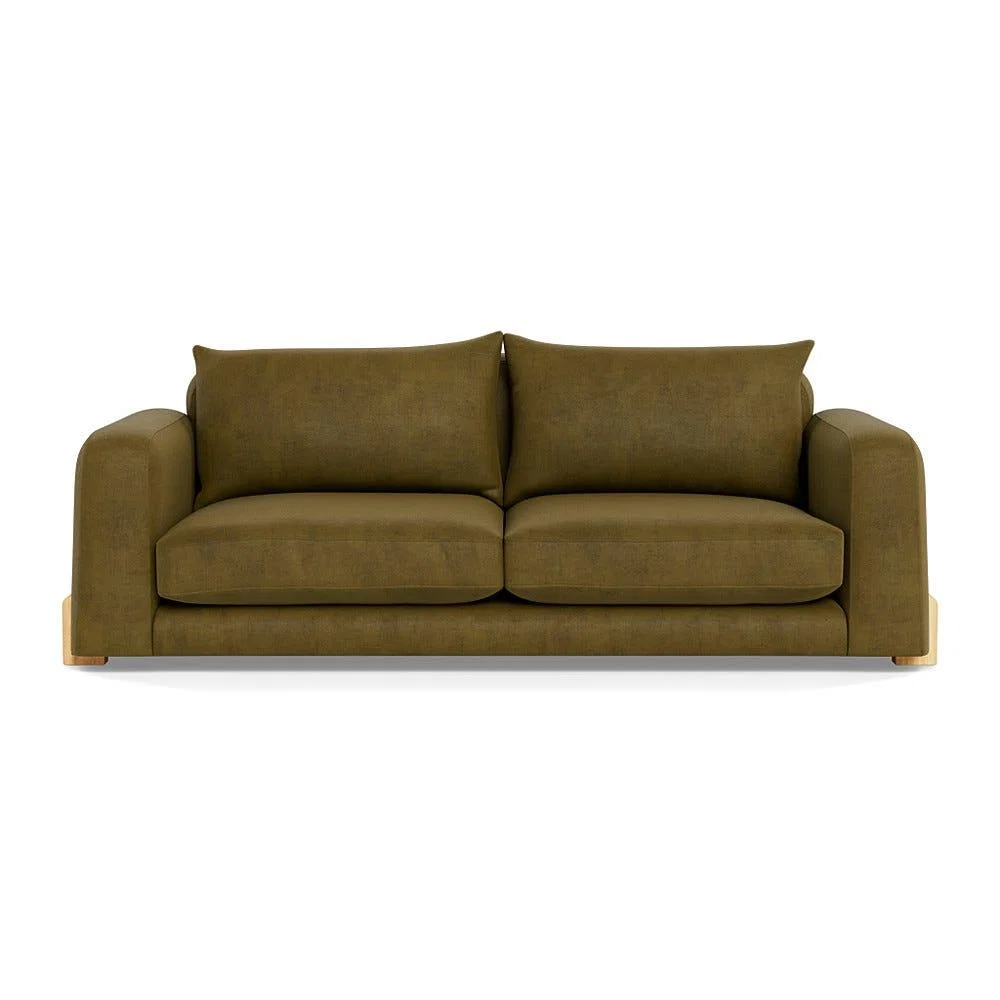 Heal's Nuvola 4 Seater Sofa Smart Luxe Velvet Peridot Natural Oak Feet – image 2