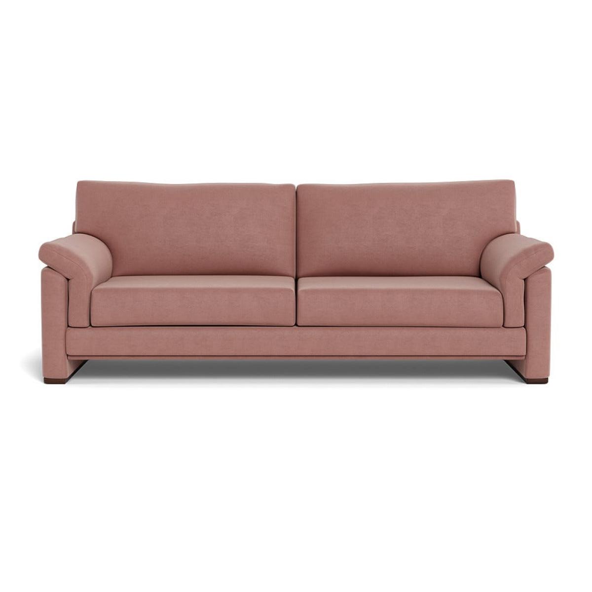Heal's Paris II 4 Seater Sofa Smart Luxe Velvet Dusky Pink Walnut Stained Feet – image 2