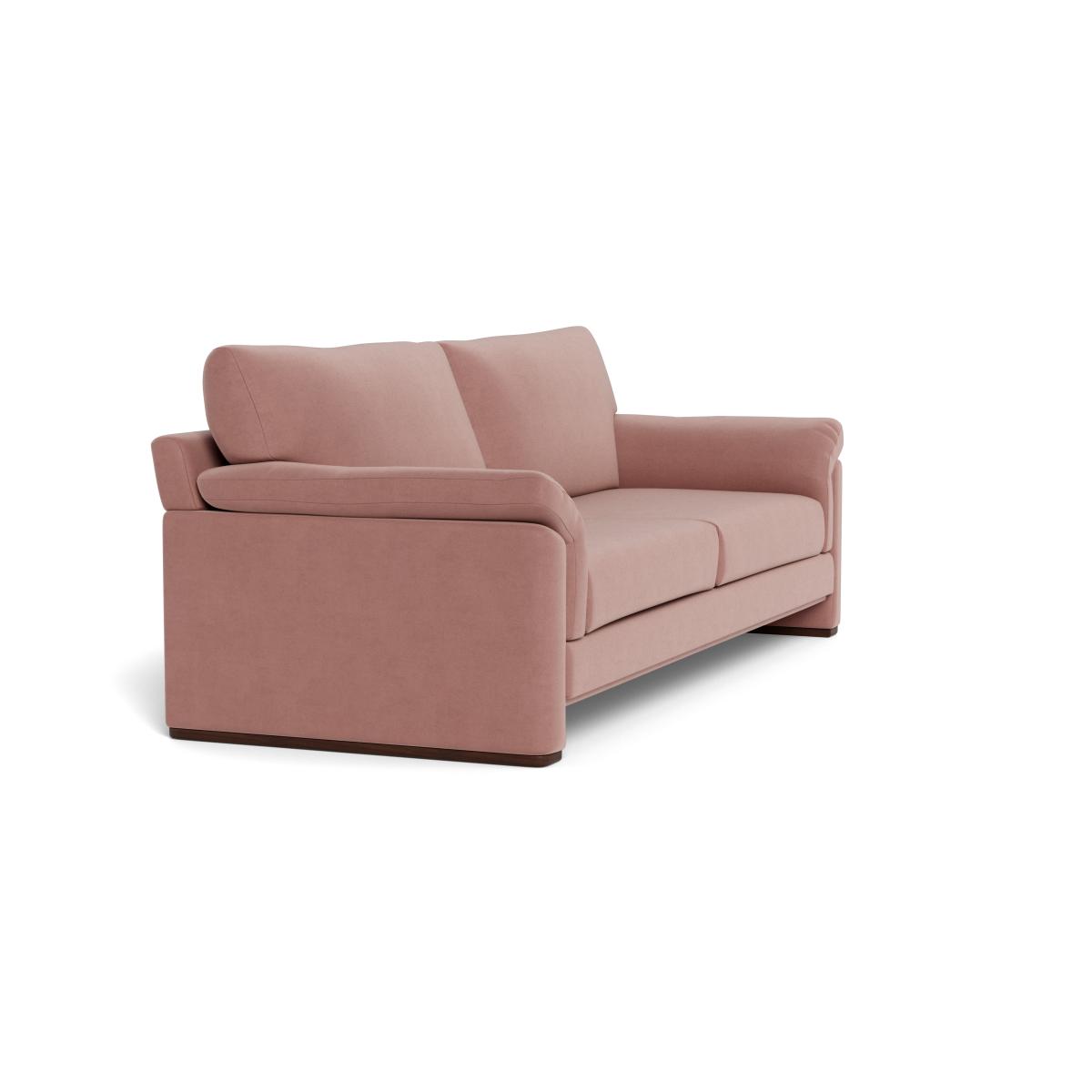 Heal's Paris II 4 Seater Sofa Smart Luxe Velvet Dusky Pink Walnut Stained Feet – image 3