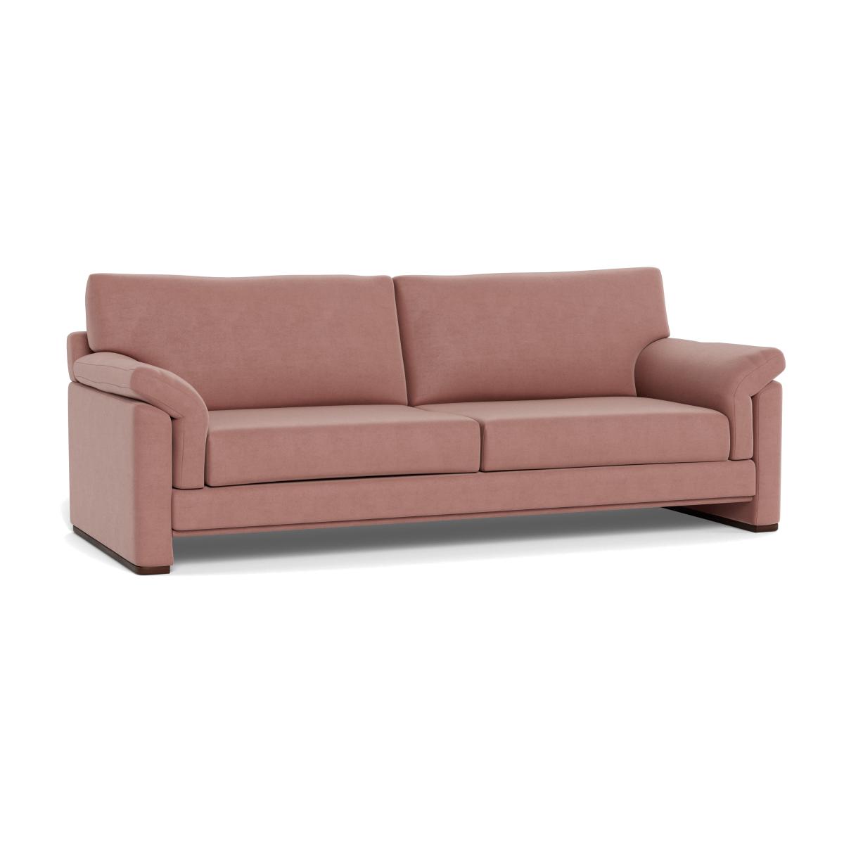 Heal's Paris II 4 Seater Sofa Smart Luxe Velvet Dusky Pink Walnut Stained Feet – image 1