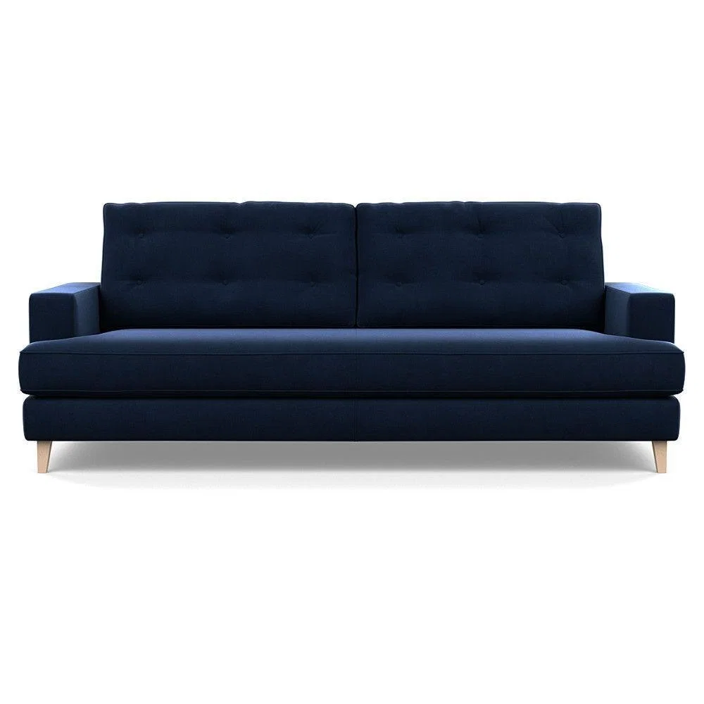 Heal's Mistral 4 Seater Sofa Smart Luxe Velvet Azure Black Feet - Heal's UK Furniture – image 16