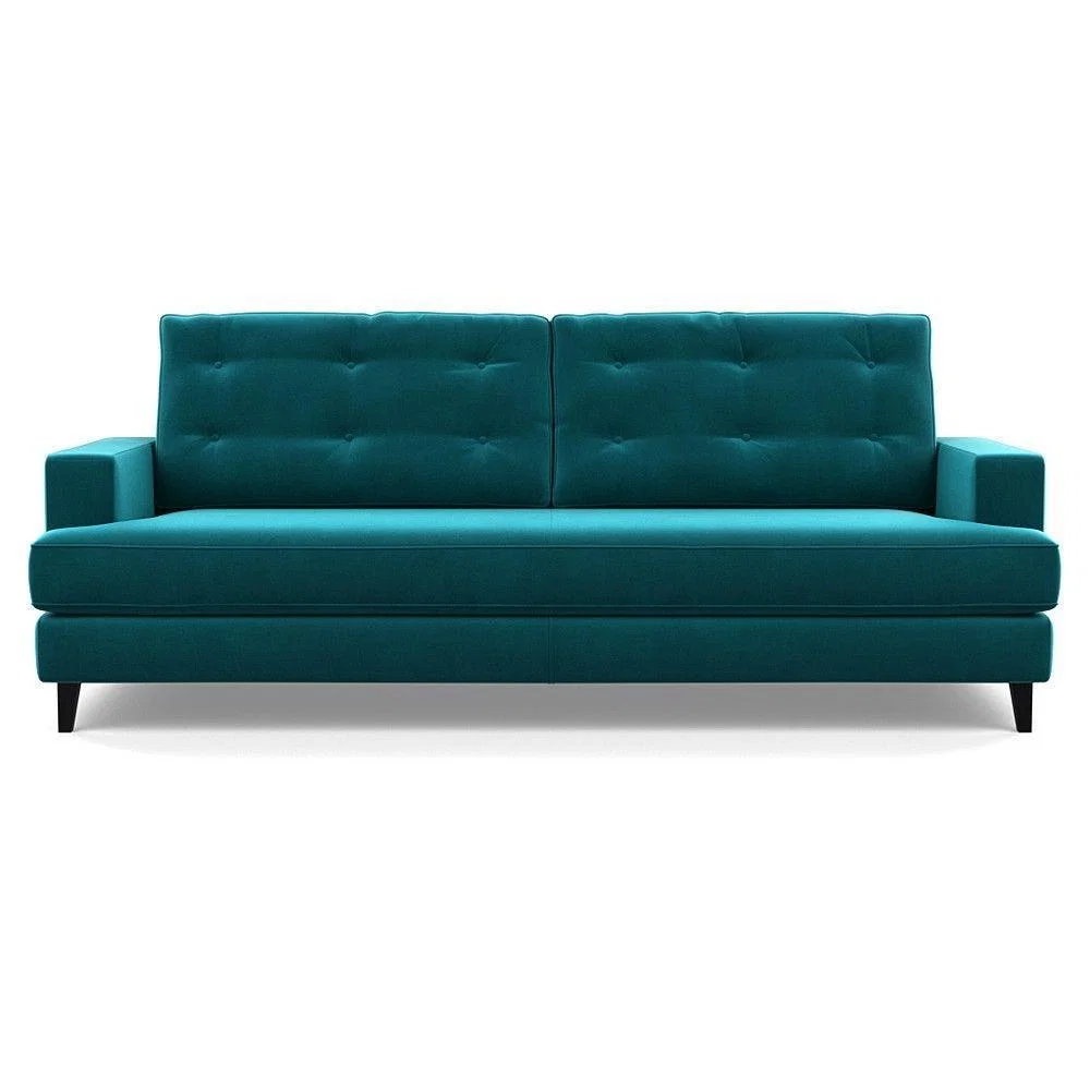 Heal's Mistral 4 Seater Sofa Smart Luxe Velvet Azure Black Feet - Heal's UK Furniture – image 43