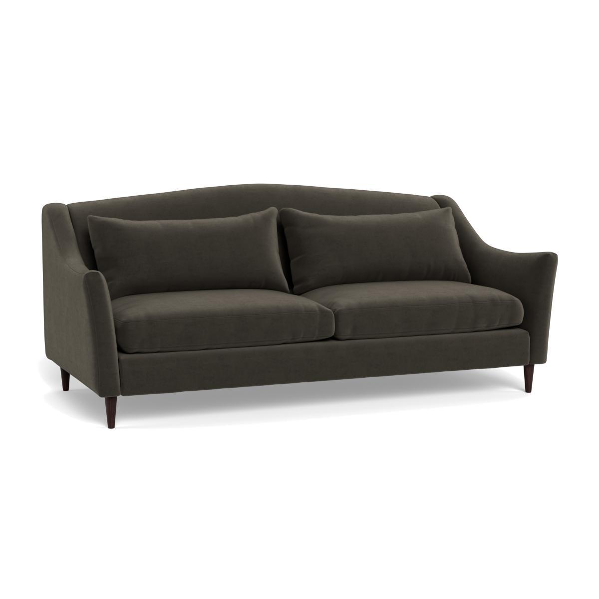 Heal's Somerset 4 Seater Sofa Velvet Charcoal Dark Stain - Heal's UK Furniture – image 1