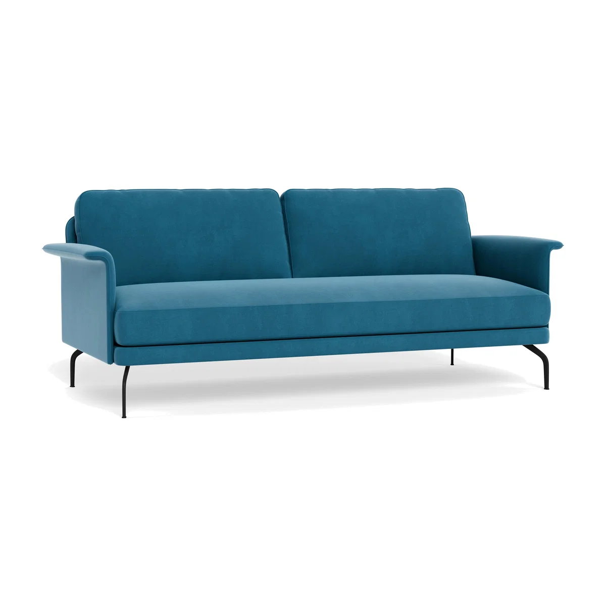 Heal's Iver 4 Seater Sofa Smart Velvet Ocean Black Feet – image 1