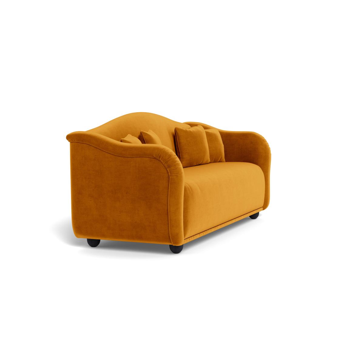 Heal's Tetbury 4 Seater Sofa Smart Luxe Velvet Cognac Natural Beech Feet – image 3