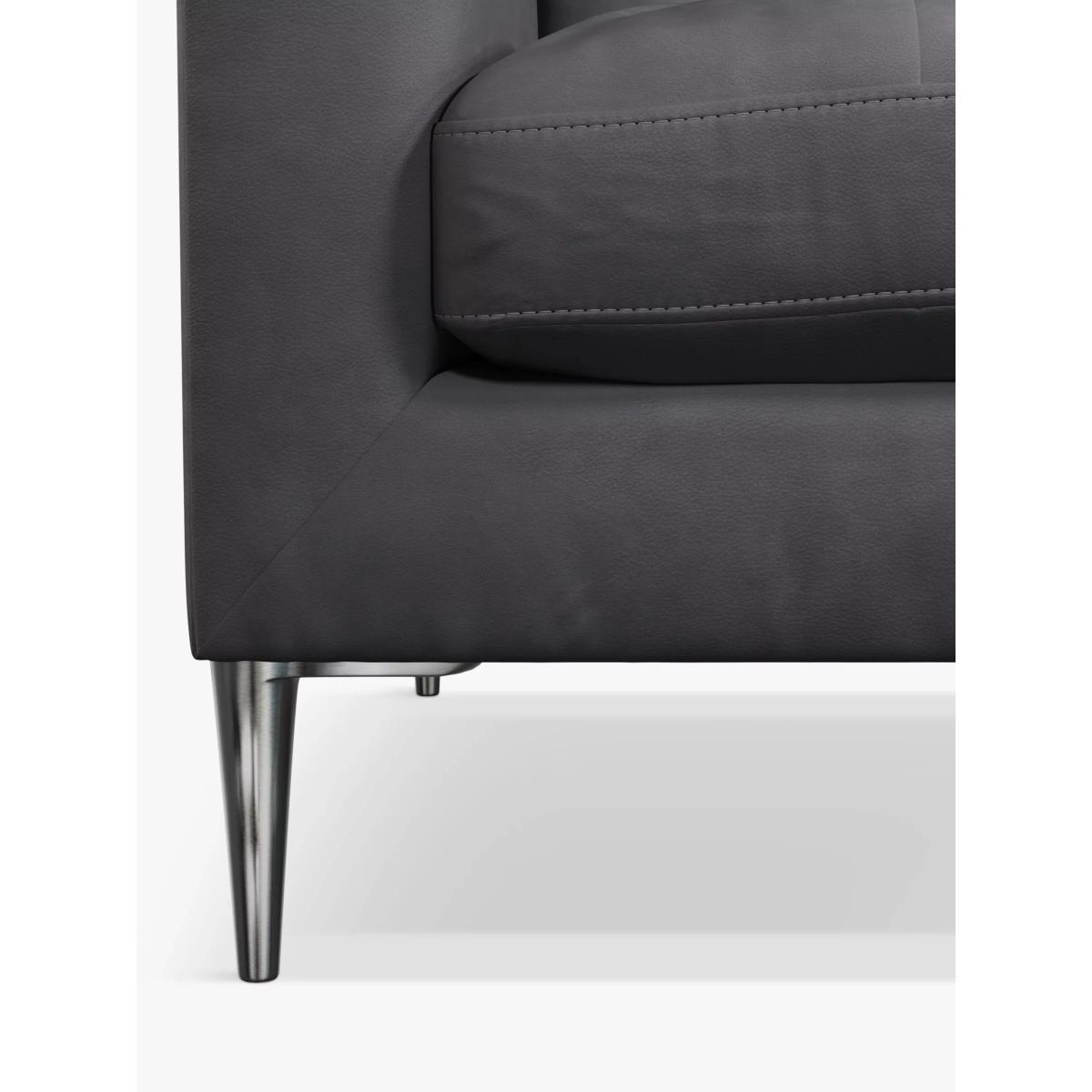John Lewis Draper Grand 4 Seater Leather Sofa, Metal Leg – image 5