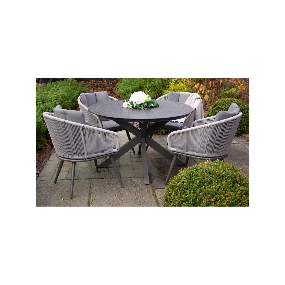 Royalcraft Aspen 4-Seater Garden Dining Table & Chairs Set, Grey – image 2