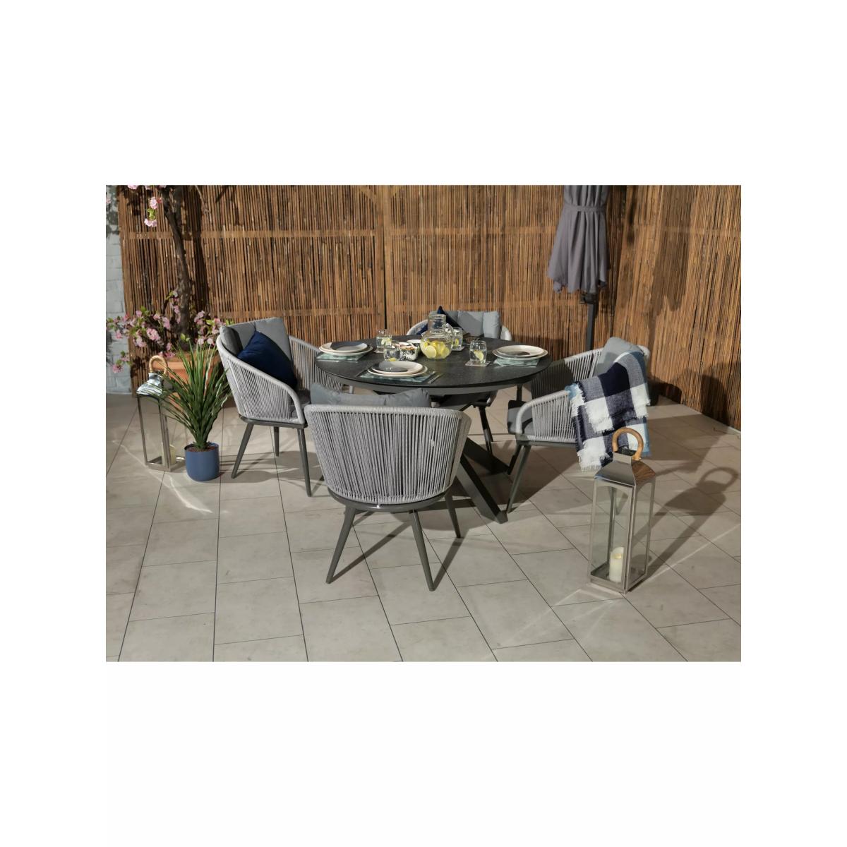 Royalcraft Aspen 4-Seater Garden Dining Table & Chairs Set, Grey – image 4