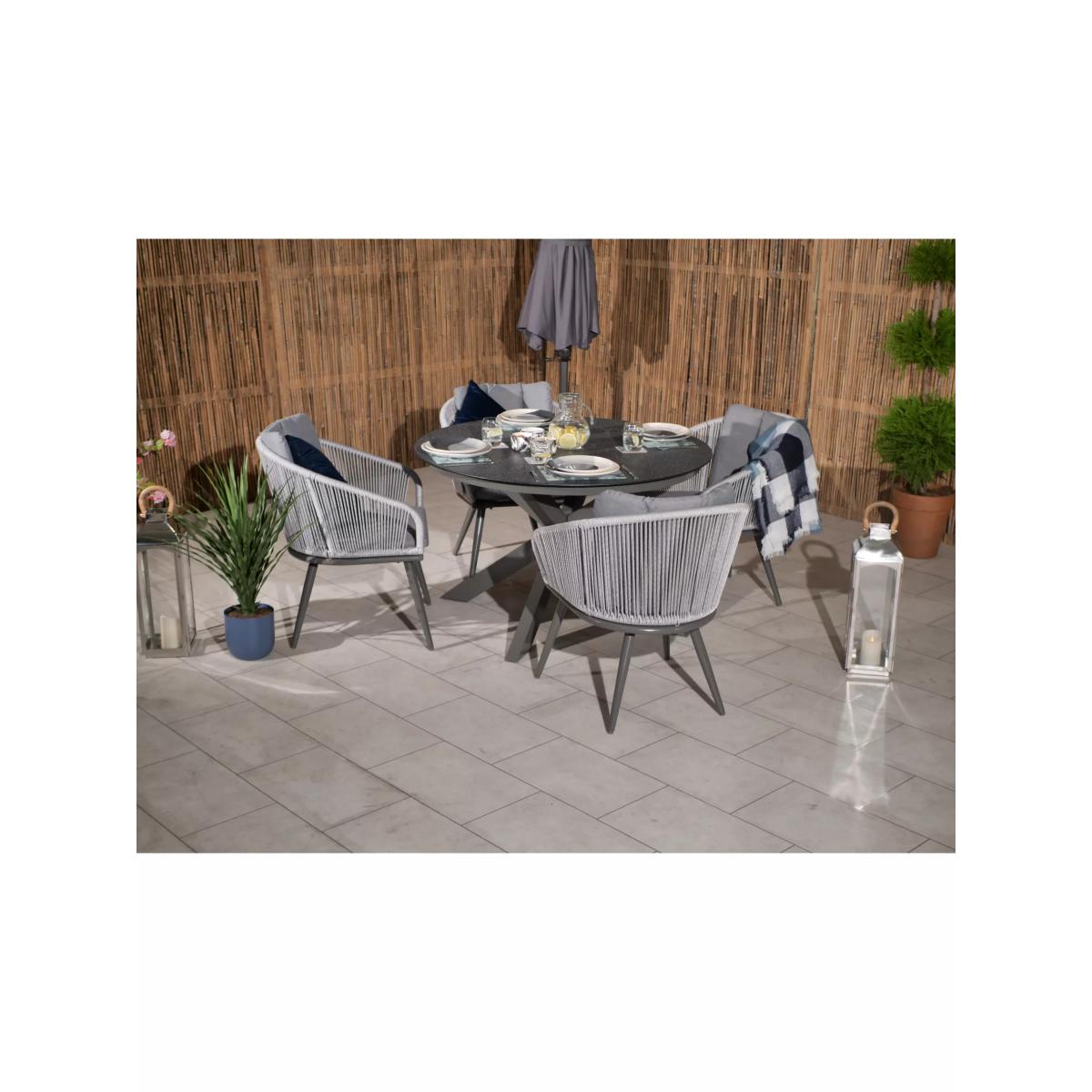 Royalcraft Aspen 4-Seater Garden Dining Table & Chairs Set, Grey – image 8