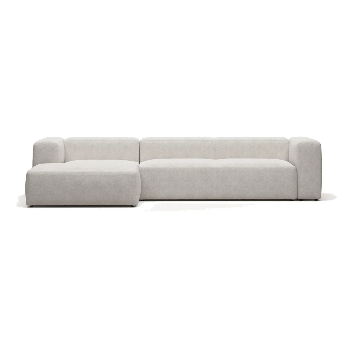 Blok 4 seater sofa with left side chaise longue in white fleece, 330 cm FR – image 1