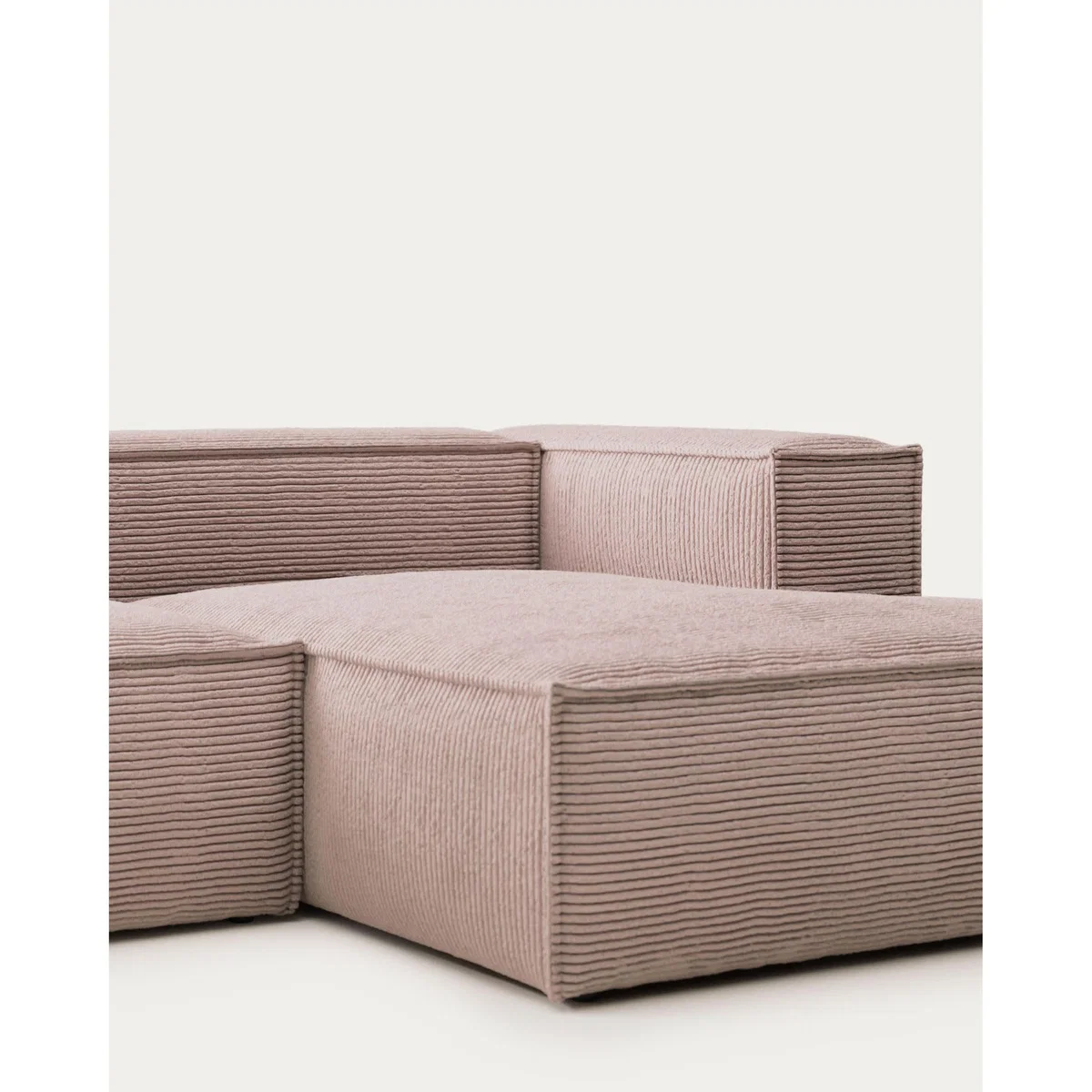 Blok 4 seater sofa with right side chaise longue in pink corduroy, 330 cm FR – image 3