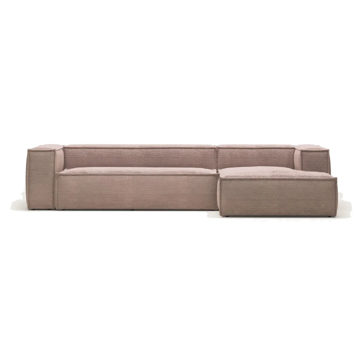 Blok 4 seater sofa with right side chaise longue in pink corduroy, 330 cm FR – image 1
