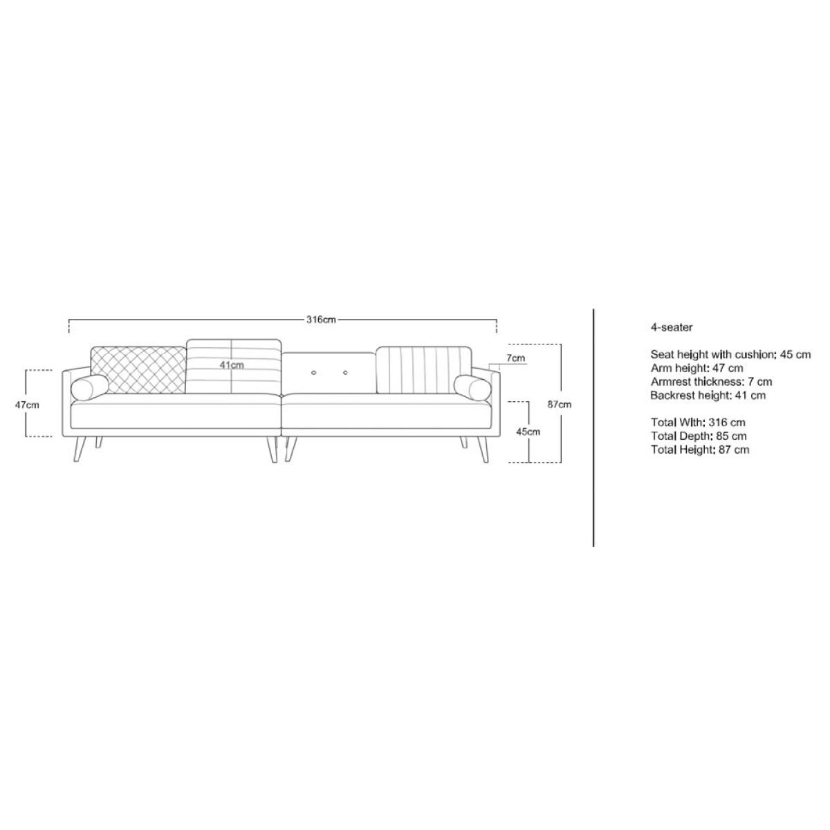 Dixie Mix - Sofa - 4 Seater - Grey – image 3