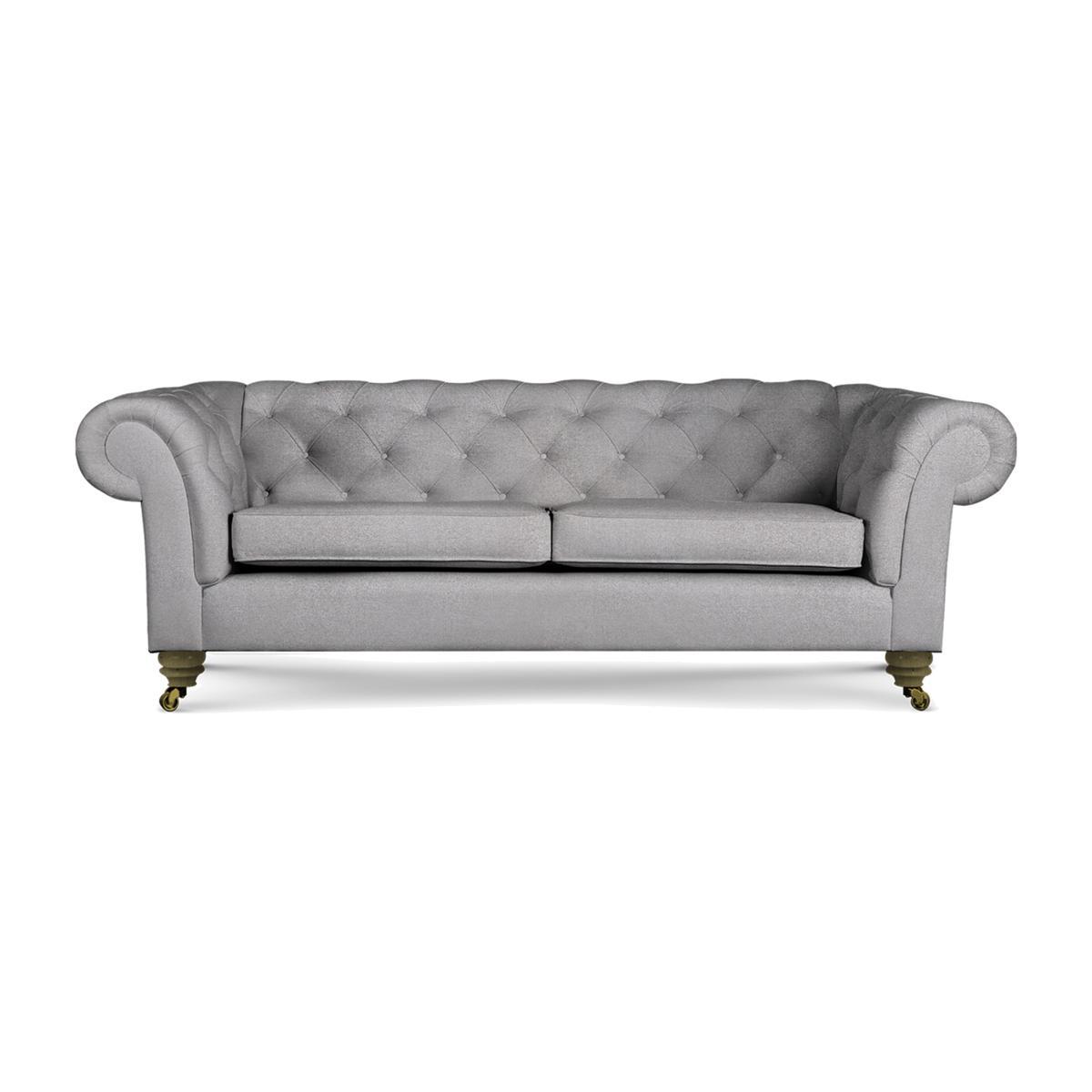 Delcor Chesterfield Large Sofa in Silver Weave – image 1