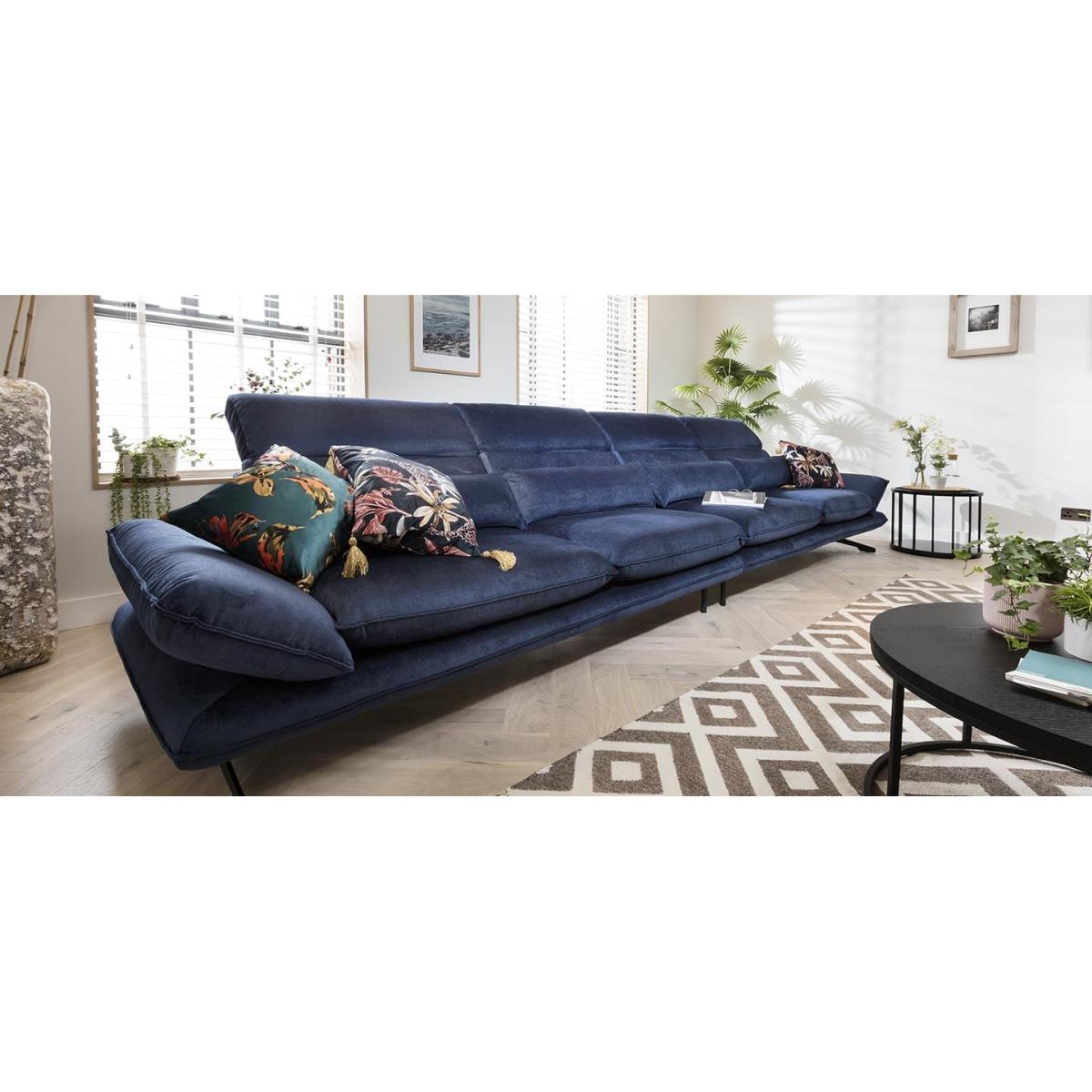Quatropi 6 Seater Modular Sofa - Straight, Adjustable Headrests, Reid 444x118cm – image 4