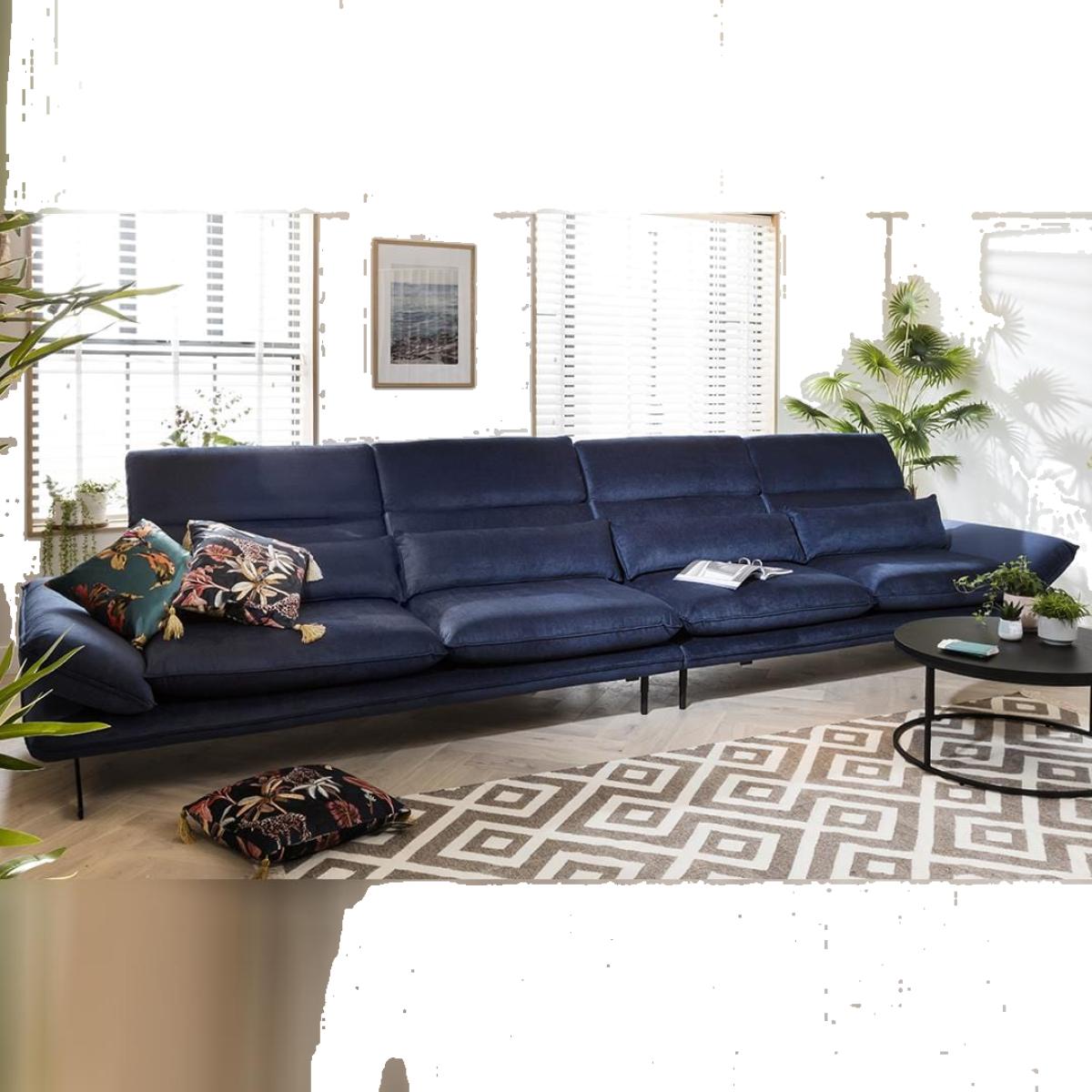 Quatropi 6 Seater Modular Sofa - Straight, Adjustable Headrests, Reid 444x118cm – image 1