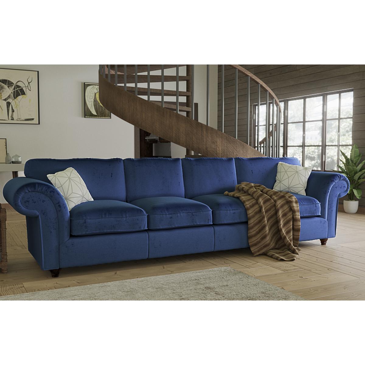 Windsor 4 Seater Sofa - Teal / Brown Feet – image 2