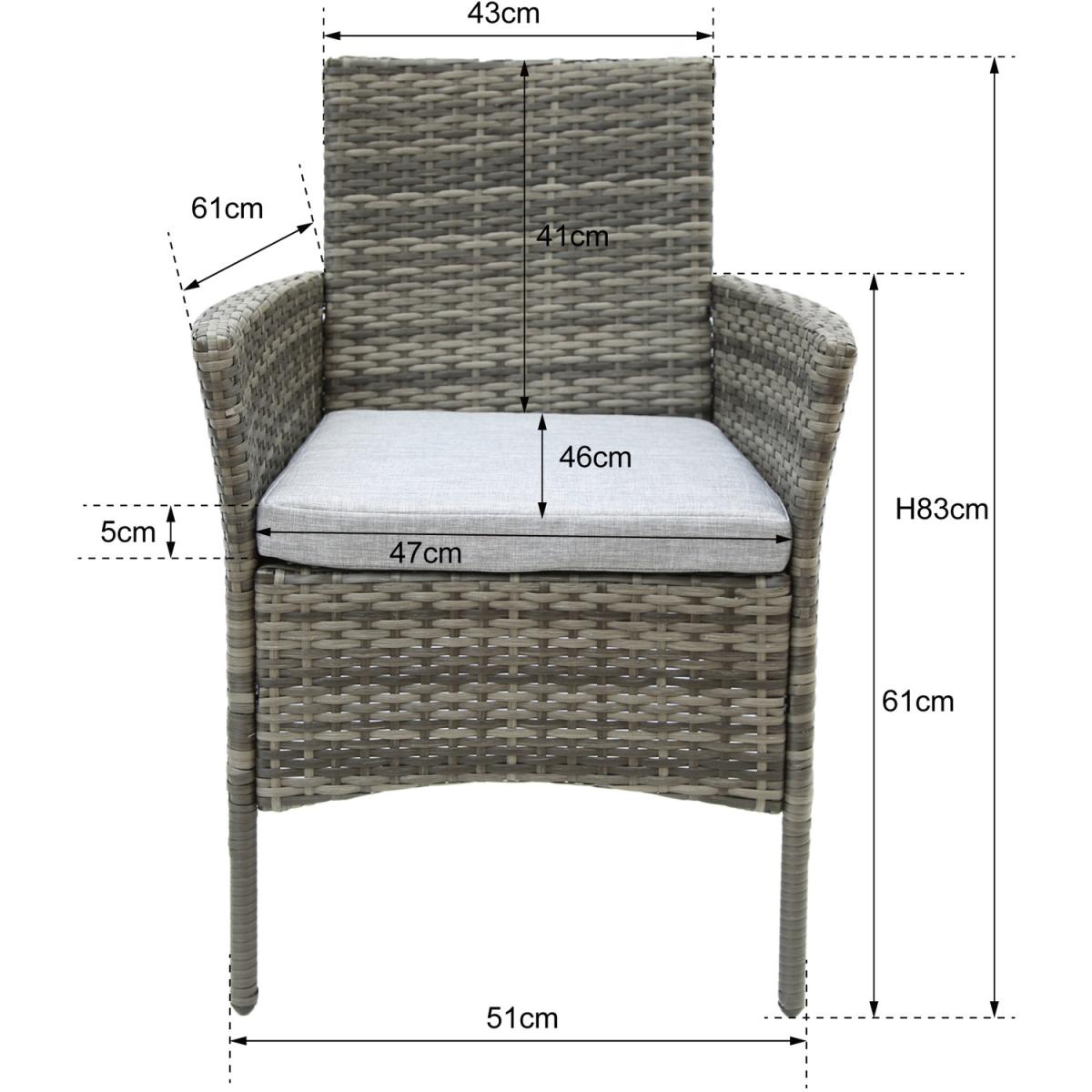 Deluxe Rattan 4 Seater Sofa Set with Rectangular Table - Grey – image 3