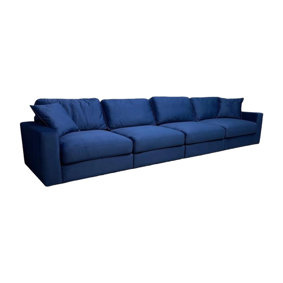 Franco Luxury 4 Seater Sofa Velvet - Midnight blue