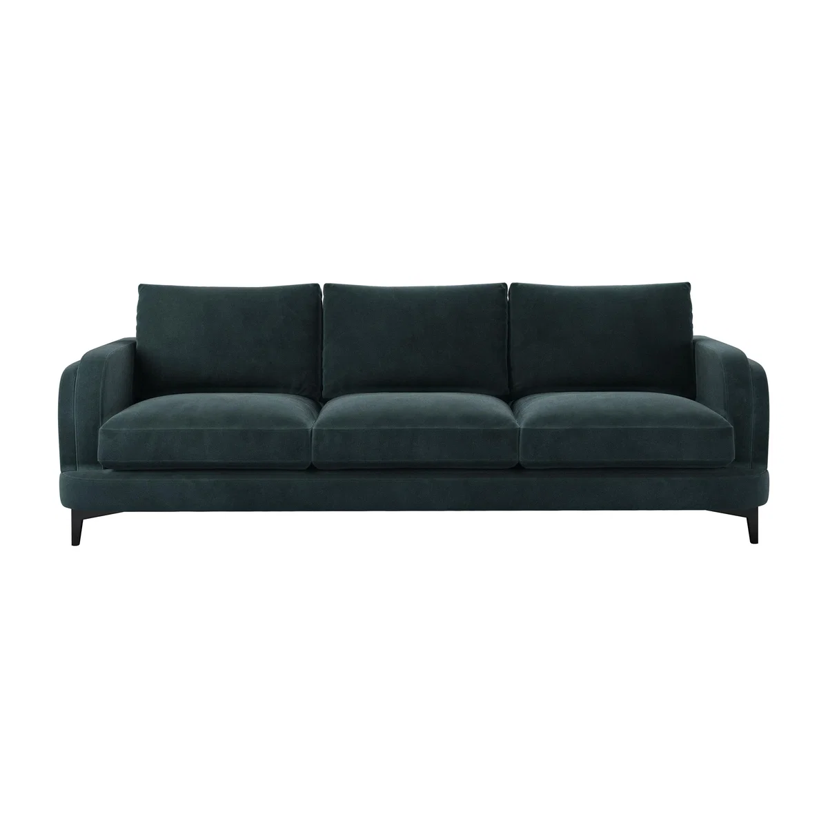 Boston Curved Arm 4 Seat Sofa in Deep Forest Aquaclean Clever Velvet – image 1