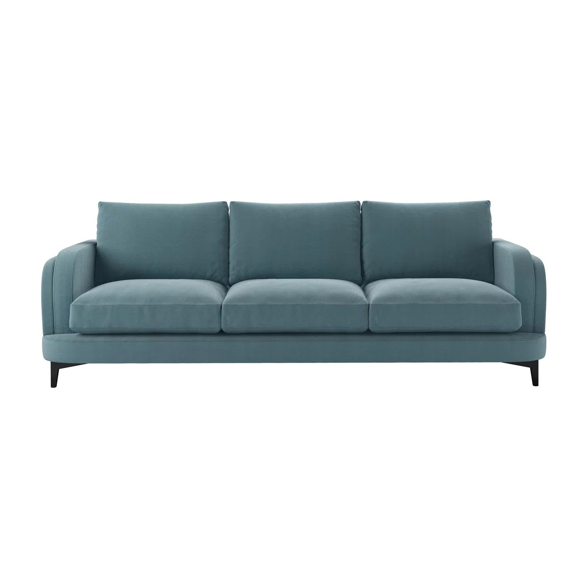 Boston Curved Arm 4 Seat Sofa in Tide Organic Smart Cotton – image 1