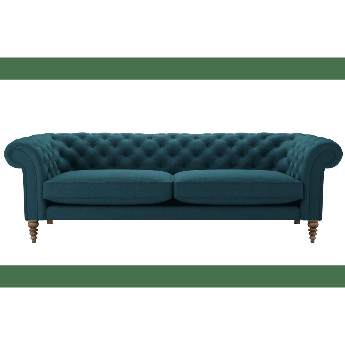 Perfectly Pristine Oscar 4 Seat Sofa in Evergreen Brushed Linen Cotton - sofa.com