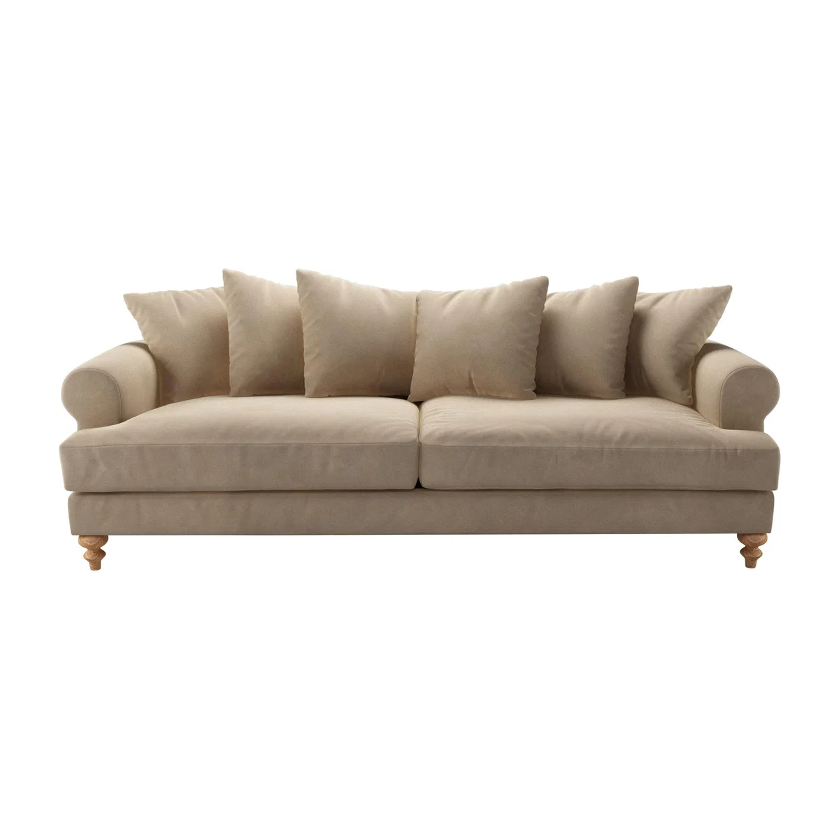 Teddy 4 Seat Sofa in Fawn Aquaclean Clever Velvet – image 1