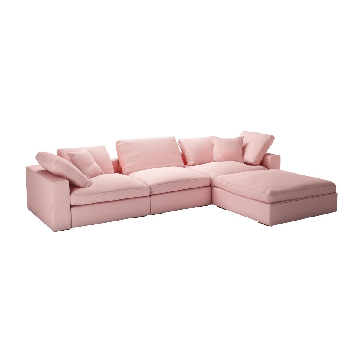 Long Island Complete Set with Footstool in Rhubarb Smart Cotton - sofa.com – image 1